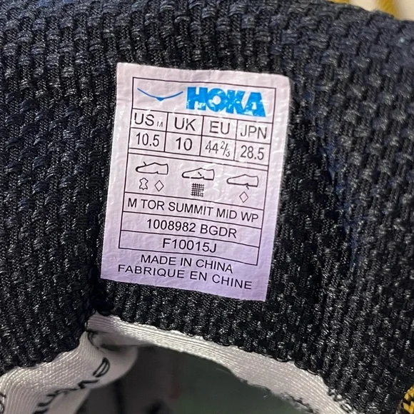 HOKA One One Men’s TOR SUMMIT MID WP BROWN / GOLDEN ROD Hiking Trail BOOTS 10.5 - Picture 11 of 12